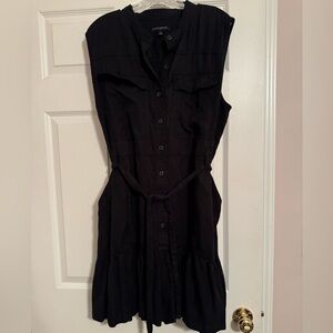 Banana Republic Black Button-Down Midi Dress